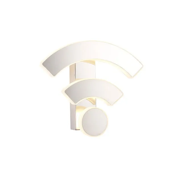 Frosted acrylic indoor wall light with WiFi logo shape, 11W, white and warm white options, 260x75x220mm