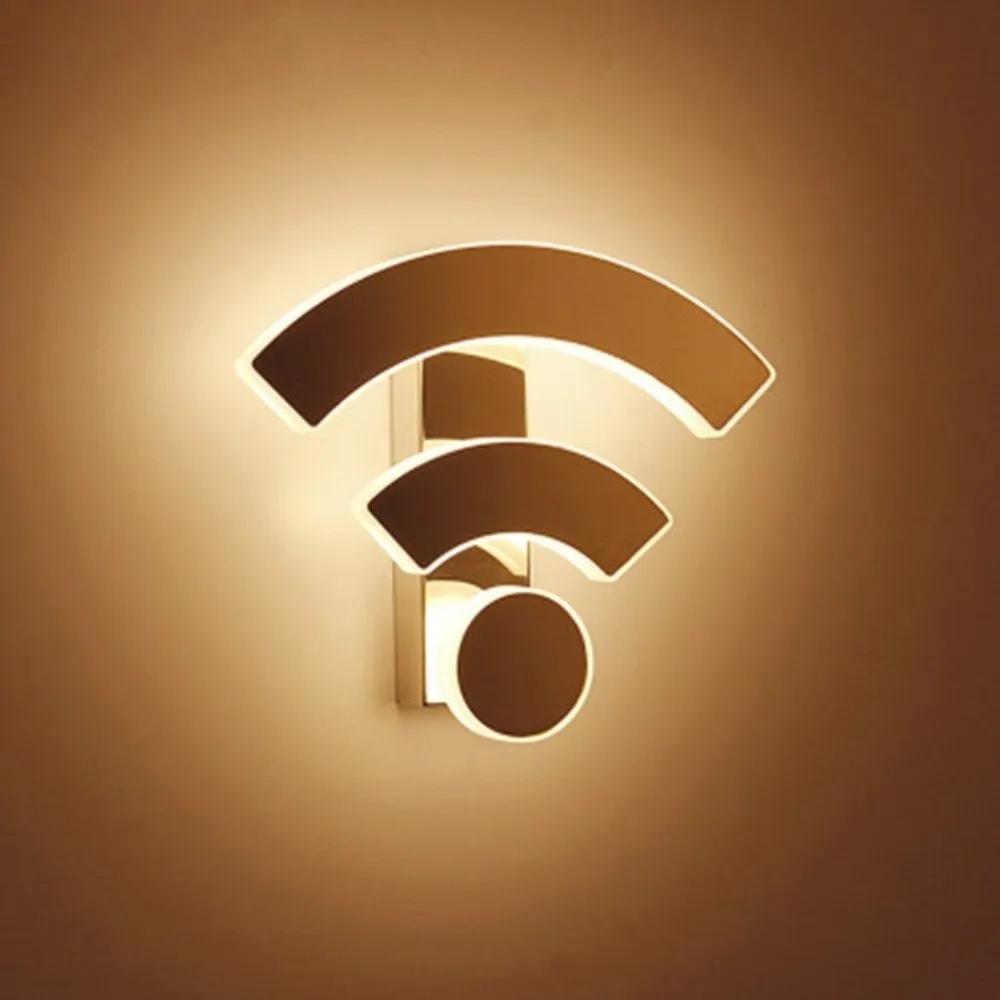 Frosted acrylic indoor wall light with WiFi logo shape, 11W, white and warm white options, 260x75x220mm