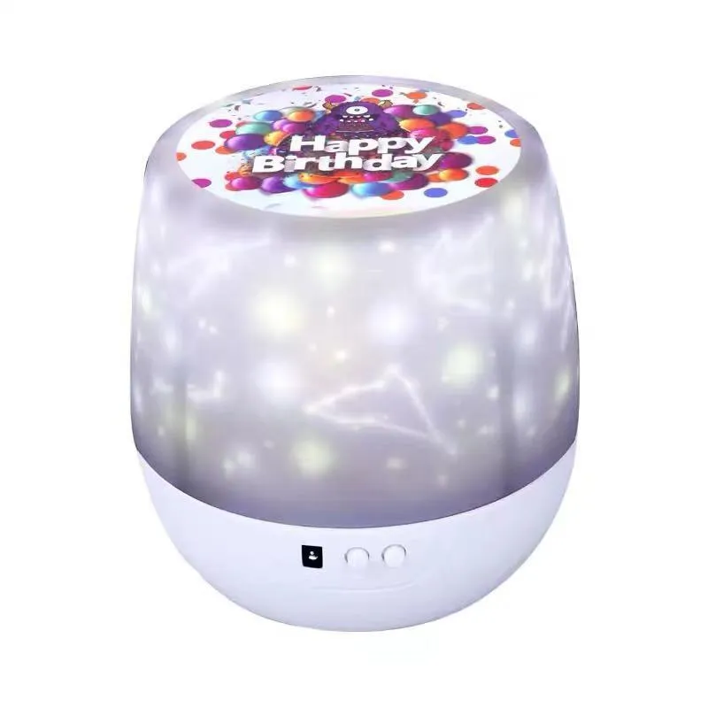 Sky Fall projector night light for kids showing constellation projection on a ceiling, USB powered, with five film discs