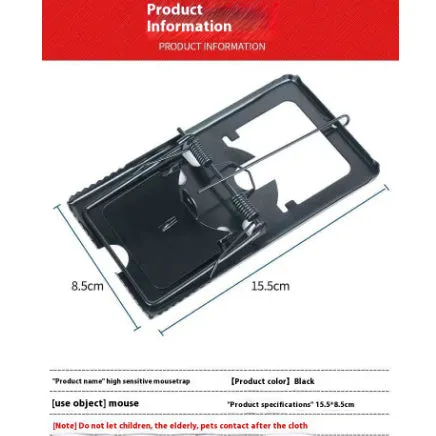 Automatic metal and plastic mouse cage trap in small, medium, and large sizes for indoor use.
