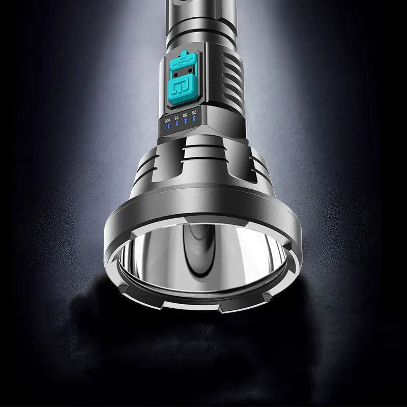 90000LM LED tactical flashlight with USB rechargeable battery in black head ring color box