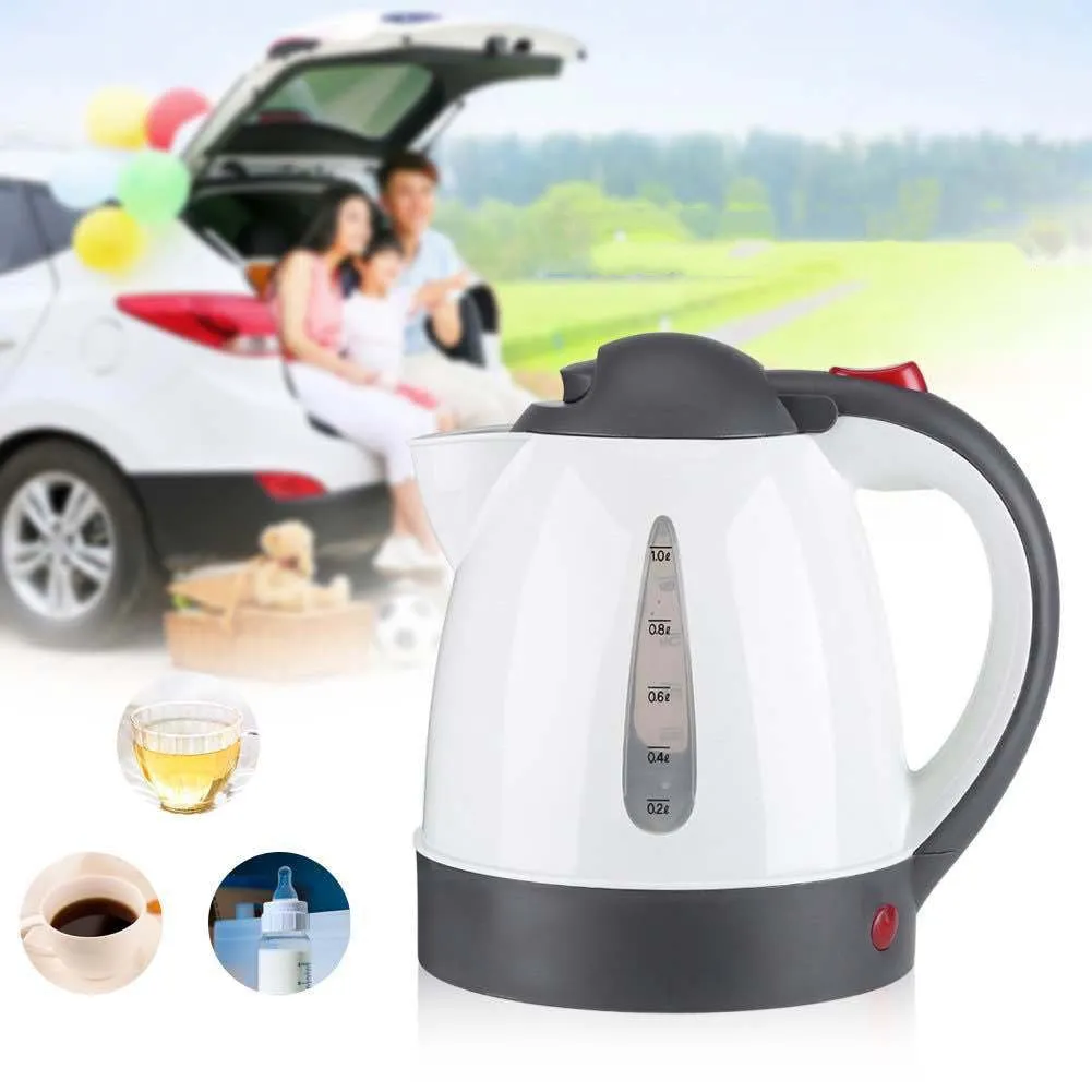 12V 24V 1000ml ABS travel kettle for vehicle use in car or RV