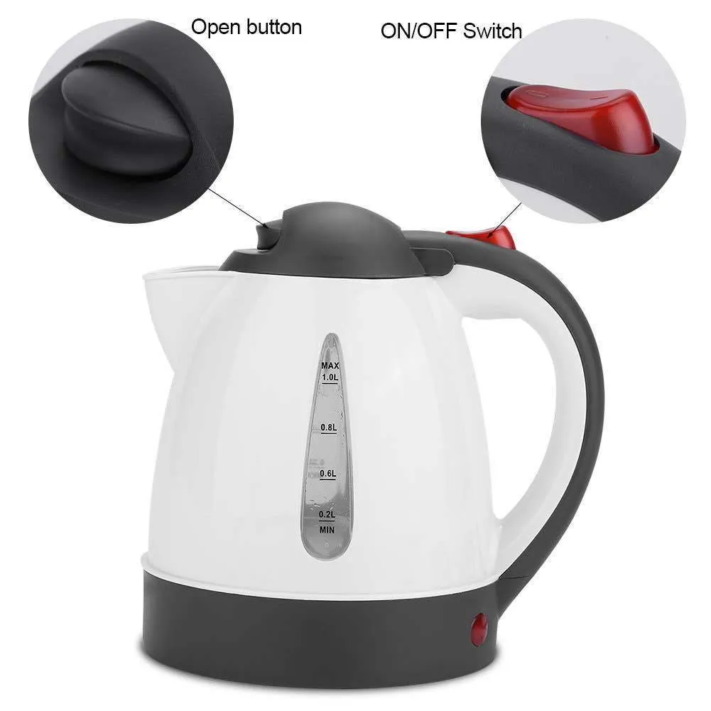 12V 24V 1000ml ABS travel kettle for vehicle use in car or RV