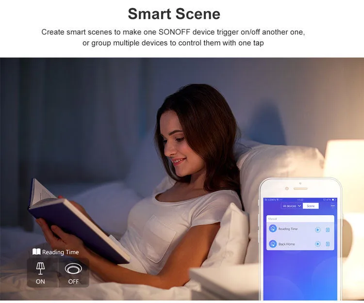 Smart wall switch with tempered glass touch panel, 120mm mounting hole spacing, white finish