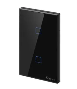 Smart wall switch with tempered glass touch panel, 120mm mounting hole spacing, white finish