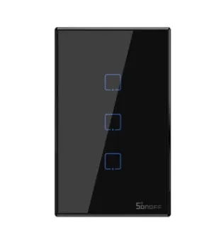 Smart wall switch with tempered glass touch panel, 120mm mounting hole spacing, white finish