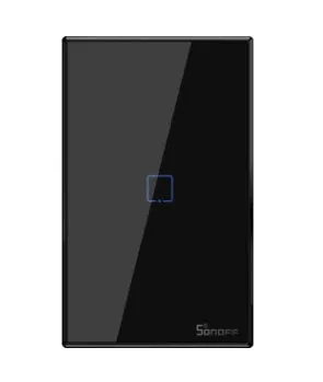 Smart wall switch with tempered glass touch panel, 120mm mounting hole spacing, white finish