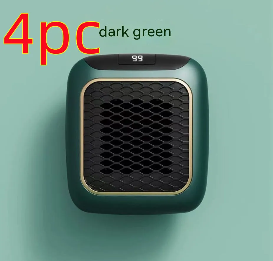 Mini wall-mounted PTC fan heater 800W in grey with digital temperature control and three fan speeds