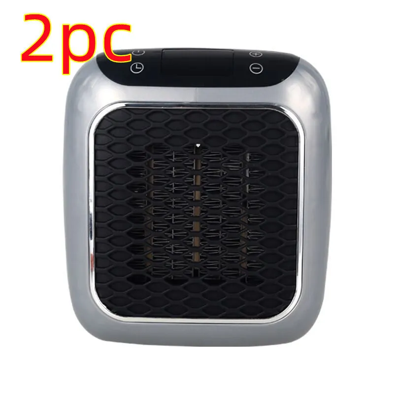Mini wall-mounted PTC fan heater 800W in grey with digital temperature control and three fan speeds