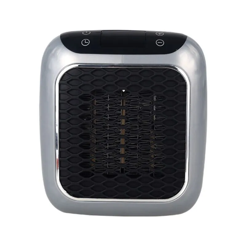 Mini wall-mounted PTC fan heater 800W in grey with digital temperature control and three fan speeds
