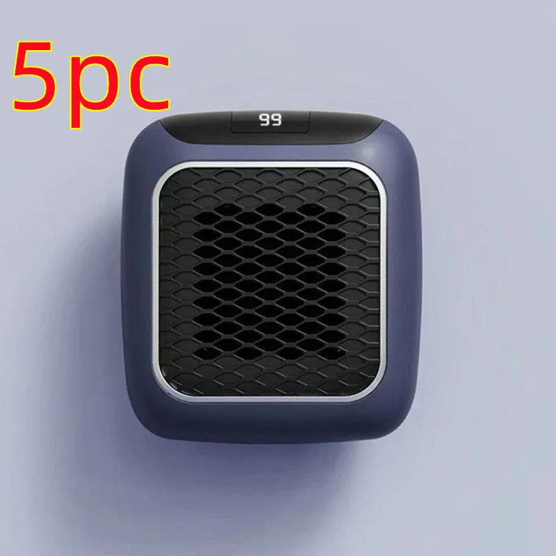 Mini wall-mounted PTC fan heater 800W in grey with digital temperature control and three fan speeds