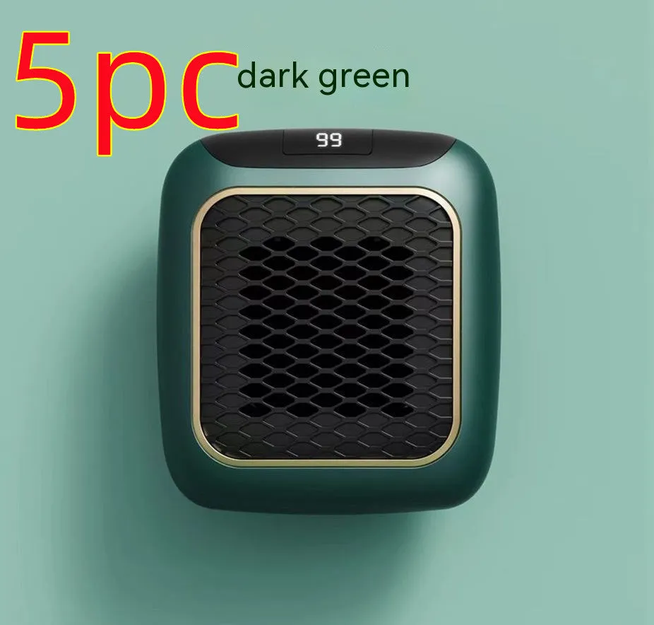 Mini wall-mounted PTC fan heater 800W in grey with digital temperature control and three fan speeds