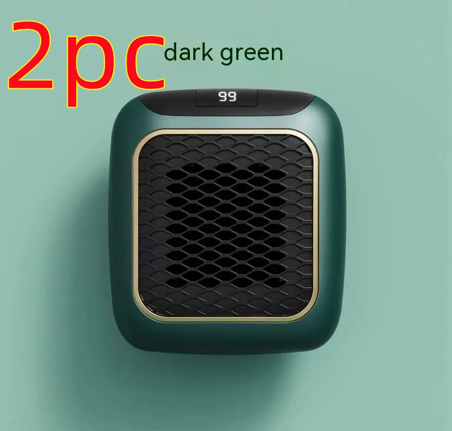Mini wall-mounted PTC fan heater 800W in grey with digital temperature control and three fan speeds