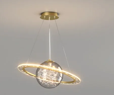 Iron LED pendant lamp 37cm black colour with tricolor dimming for bedroom or living room