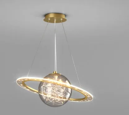 Iron LED pendant lamp 37cm black colour with tricolor dimming for bedroom or living room