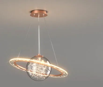 Iron LED pendant lamp 37cm black colour with tricolor dimming for bedroom or living room