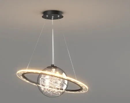 Iron LED pendant lamp 37cm black colour with tricolor dimming for bedroom or living room