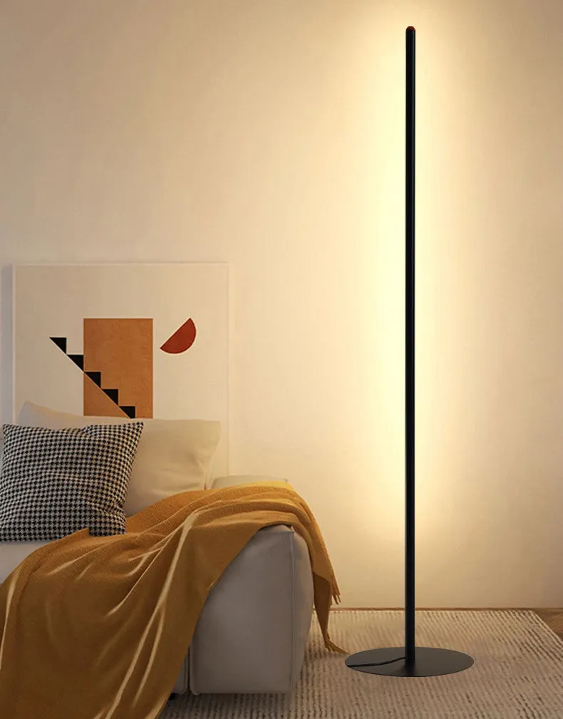 Vertical aluminium alloy floor lamp with LED light in modern simplicity design