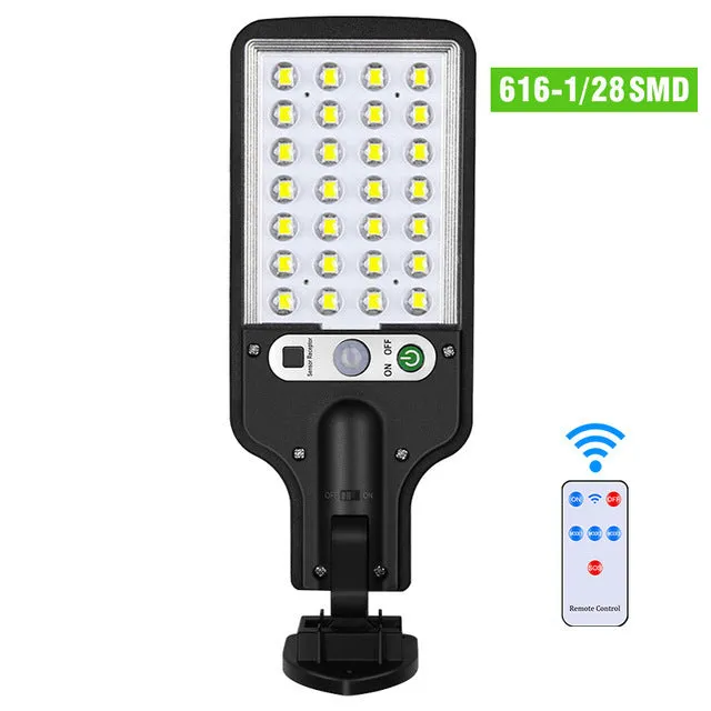 Outdoor solar LED wall lamp 227x84x40mm with 5.5V 2.5W panel and 28 LEDs