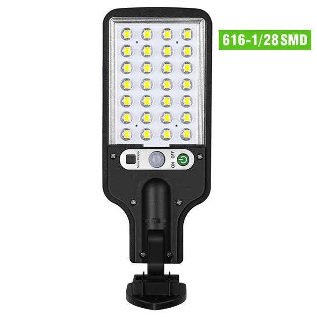 Outdoor solar LED wall lamp 227x84x40mm with 5.5V 2.5W panel and 28 LEDs