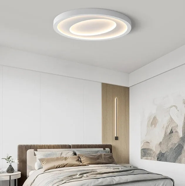 Nordic ceiling light with voice control, iron body, PMMA shade, Haoyue white, for bedroom study use