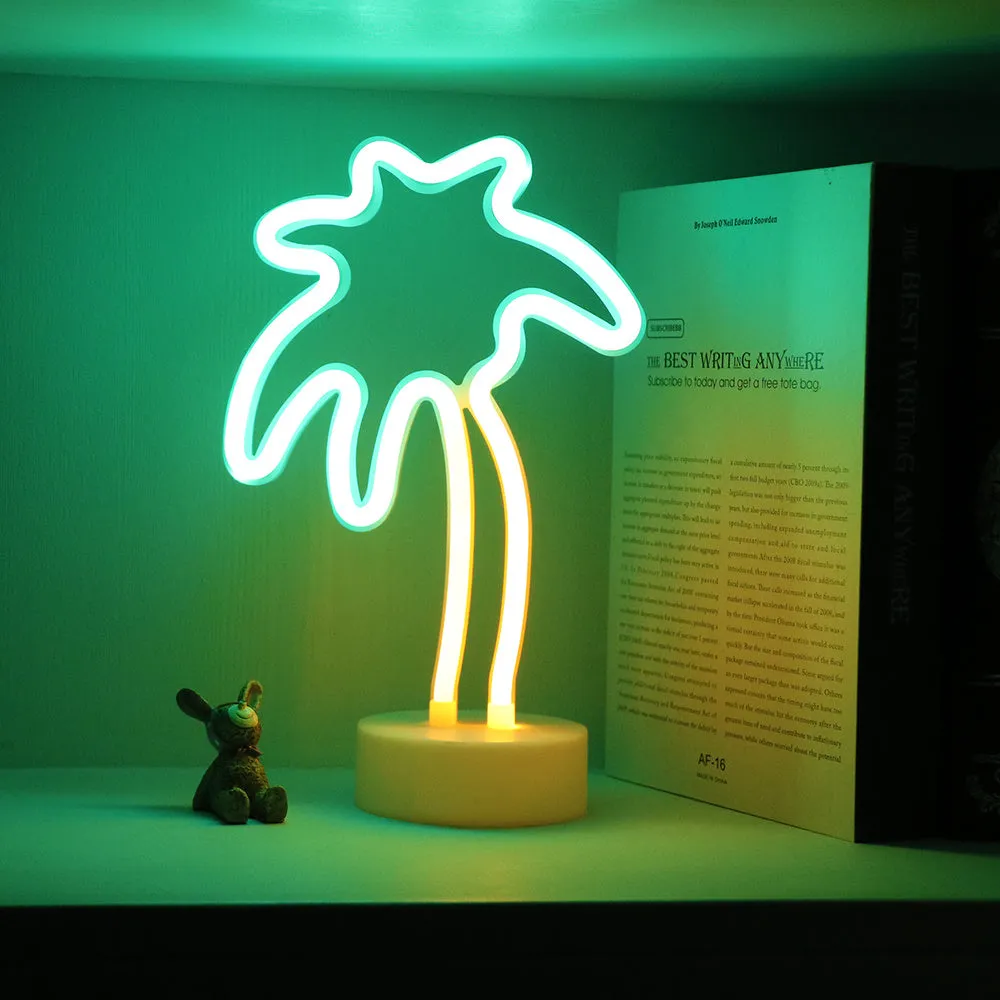 Green base model neon light with USB plug-in power for proposal decoration