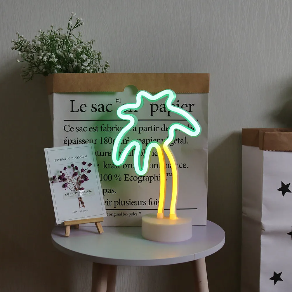 Green base model neon light with USB plug-in power for proposal decoration
