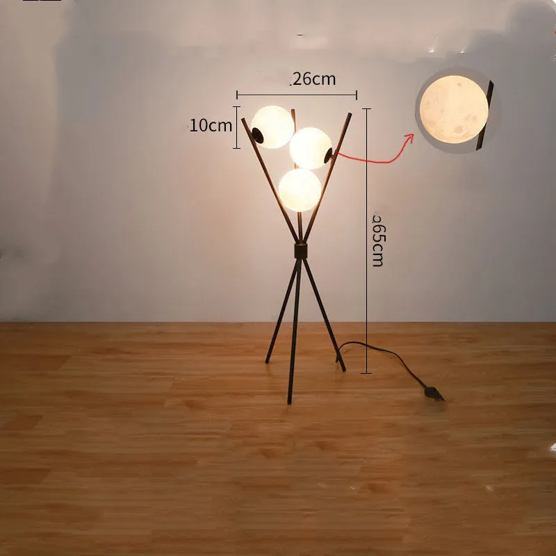 Scandinavian minimalist LED table lamp with iron body and acrylic shade, three tone light, on a wooden table