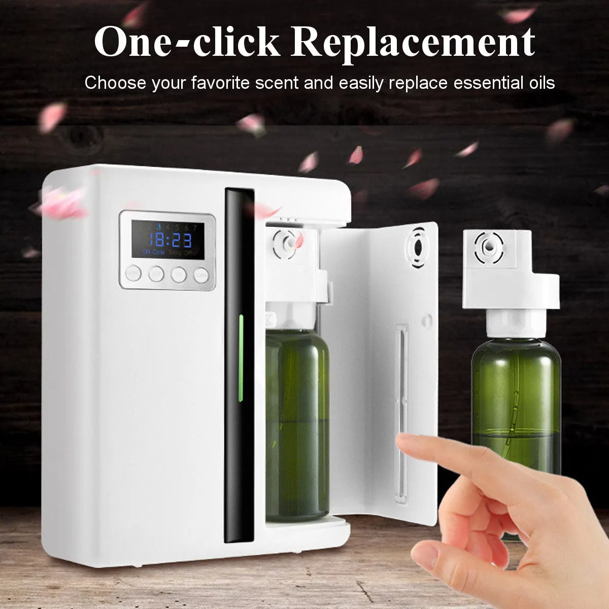 AF-05 waterless scent diffuser 160ml in black, compact 173x72x220mm for hotel lobby use