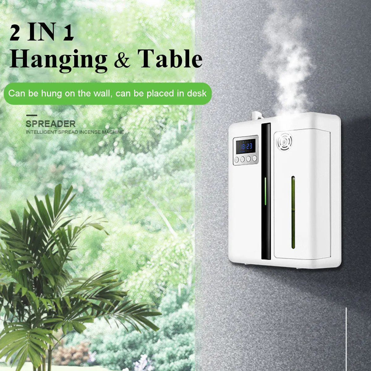 AF-05 waterless scent diffuser 160ml in black, compact 173x72x220mm for hotel lobby use