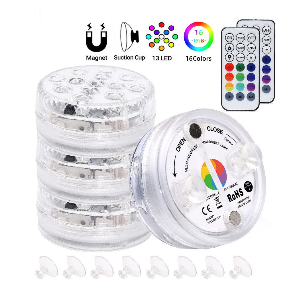13 LED submersible underwater light with suction cup for pool fountain garden bathroom IP68 waterproof