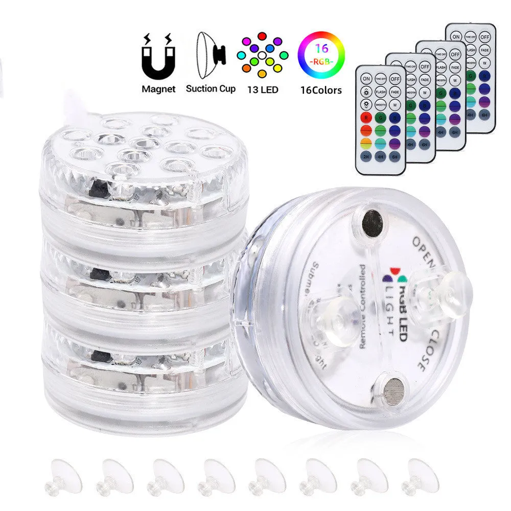 13 LED submersible underwater light with suction cup for pool fountain garden bathroom IP68 waterproof