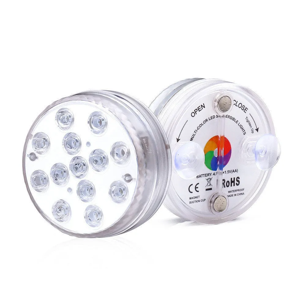 13 LED submersible underwater light with suction cup for pool fountain garden bathroom IP68 waterproof