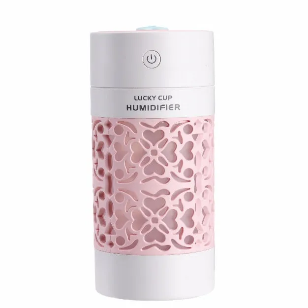Lucky USB desktop humidifier in black with 250ml water bottle and front control button