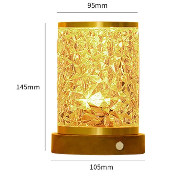 Rotating water ripple effect small night light on a solid wood base with USB cable