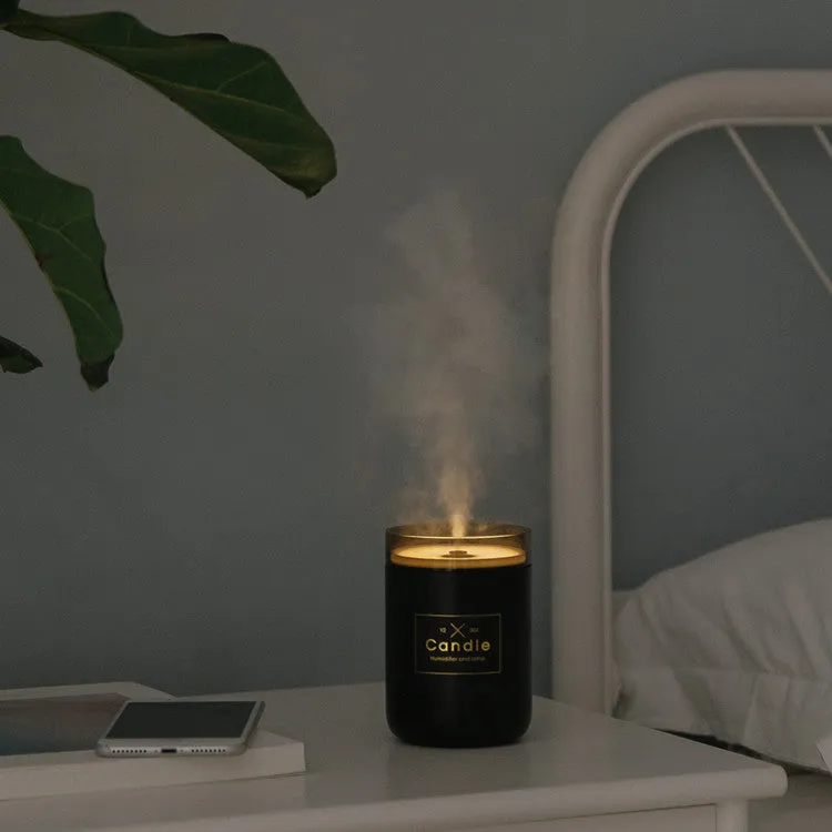 Mini USB humidifier diffuser with 260ml tank, night light, in fresh green colour