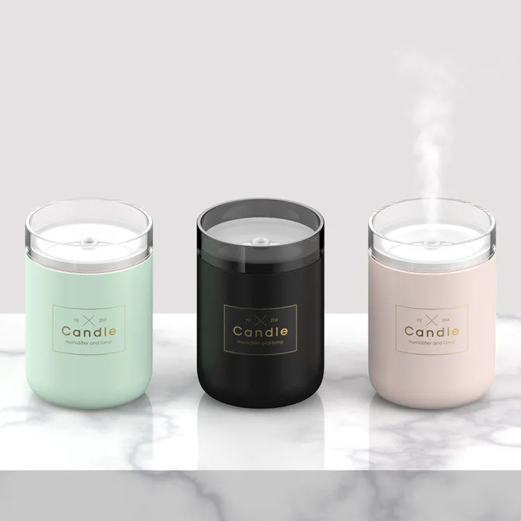 Mini USB humidifier diffuser with 260ml tank, night light, in fresh green colour