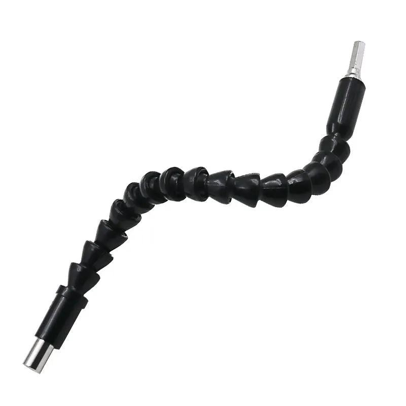 Black flexible cobra drill bit shaft 295mm with hex shank and inner hexagon head