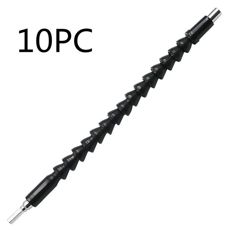 Black flexible cobra drill bit shaft 295mm with hex shank and inner hexagon head