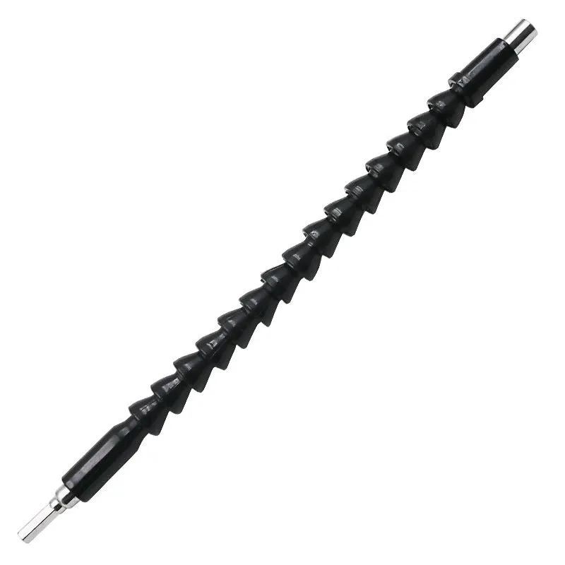 Black flexible cobra drill bit shaft 295mm with hex shank and inner hexagon head