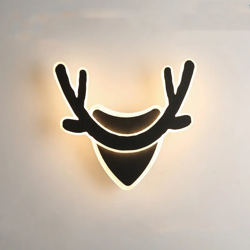 Modern minimalist Nordic-style LED bedside lamp with PVC shade in black, button switch, warm light