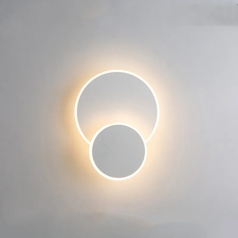 Modern minimalist Nordic-style LED bedside lamp with PVC shade in black, button switch, warm light