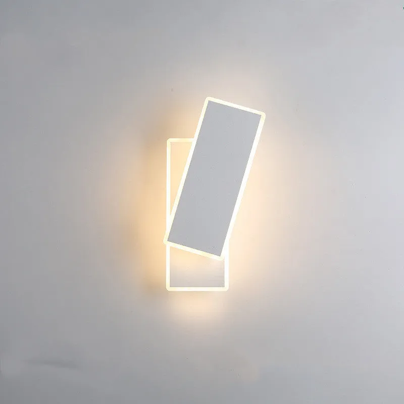 Modern minimalist Nordic-style LED bedside lamp with PVC shade in black, button switch, warm light