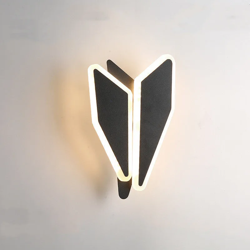 Modern minimalist Nordic-style LED bedside lamp with PVC shade in black, button switch, warm light