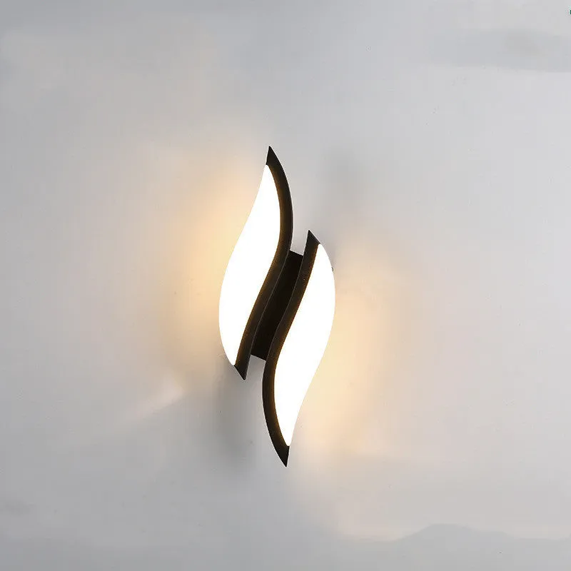 Modern minimalist Nordic-style LED bedside lamp with PVC shade in black, button switch, warm light