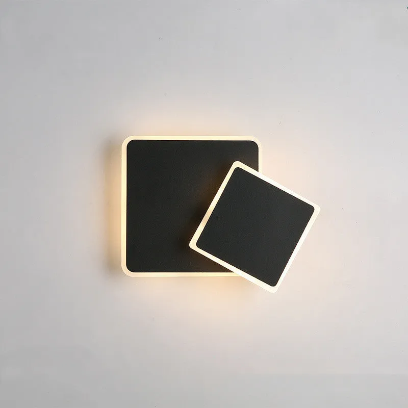 Modern minimalist Nordic-style LED bedside lamp with PVC shade in black, button switch, warm light