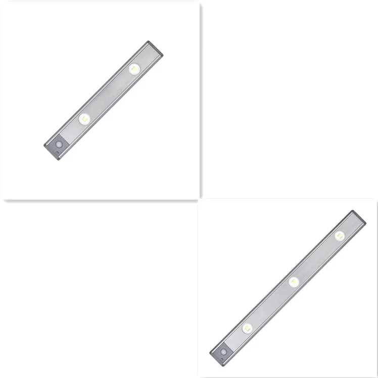 Rechargeable motion sensor lamp with aluminium body and magnetic mount for under-cabinet use, three colour temperature LED