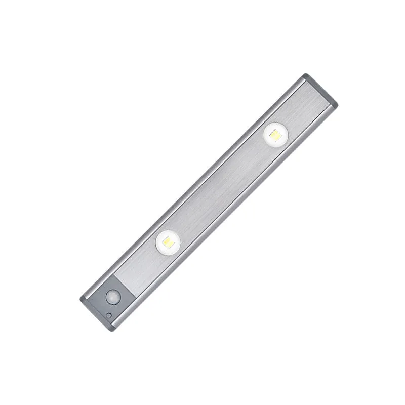Rechargeable motion sensor lamp with aluminium body and magnetic mount for under-cabinet use, three colour temperature LED