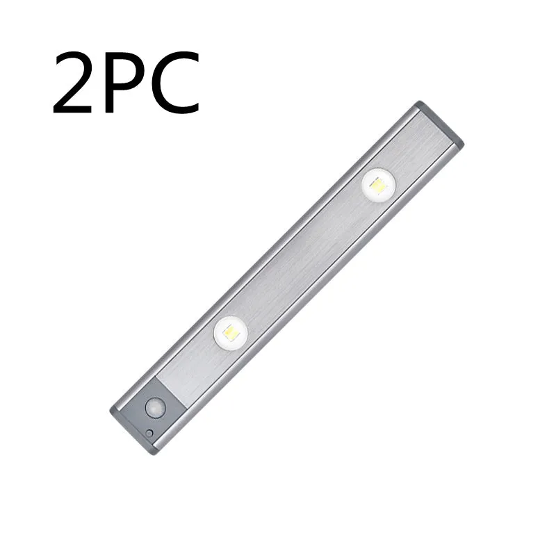 Rechargeable motion sensor lamp with aluminium body and magnetic mount for under-cabinet use, three colour temperature LED