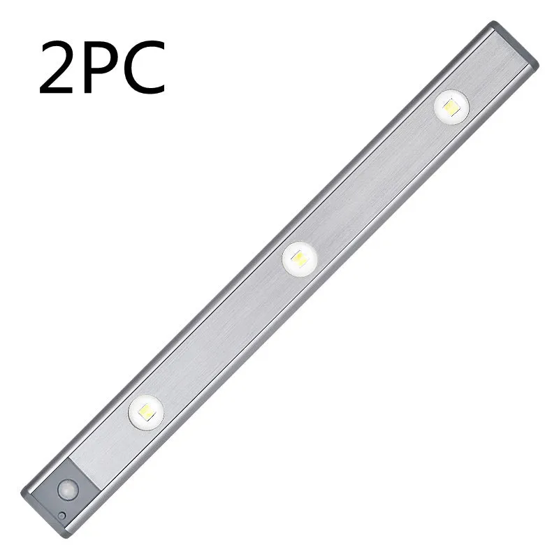 Rechargeable motion sensor lamp with aluminium body and magnetic mount for under-cabinet use, three colour temperature LED